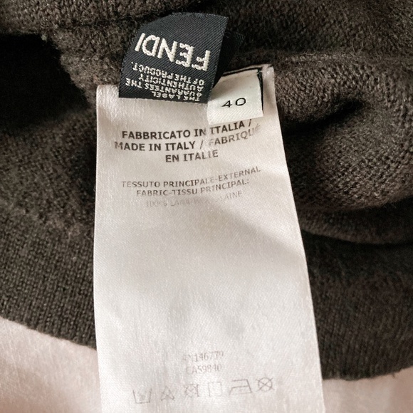 FENDI Wool Jumper Pants Dark Olive Green Sweater Set xs/s 4 - Picture 11 of 16